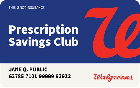 walgreens prescription savings club card